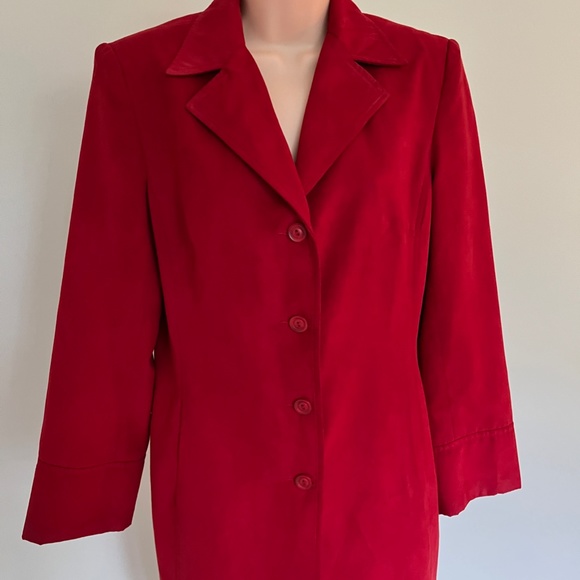 Cleo Red 3/4 length Jacket - Picture 4 of 12